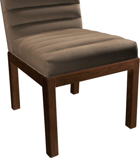 Celine Brown Velvet Upholstered Dining Chair, 1 Piece (Style 2)