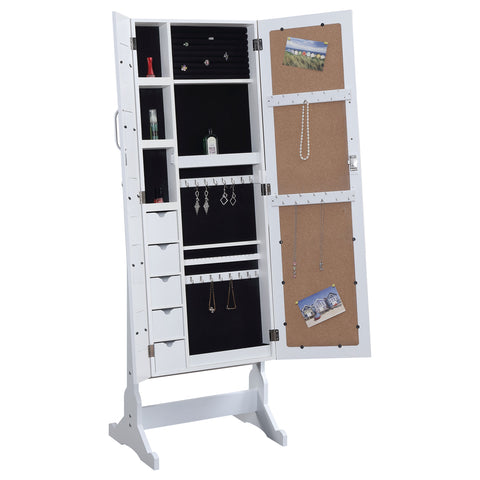 Kingsley Cheval Mirror with Jewelry Storage WhiteWhite