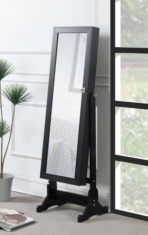 Amberley Cheval Mirror with Jewelry Storage BlackBlack
