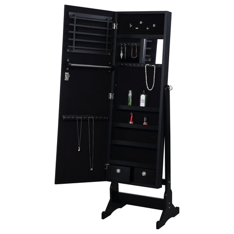 Amberley Cheval Mirror with Jewelry Storage BlackBlack