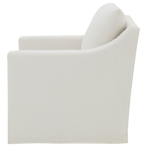 Robinsons Upholstered Sloped Arm Accent Swivel Chair Beige