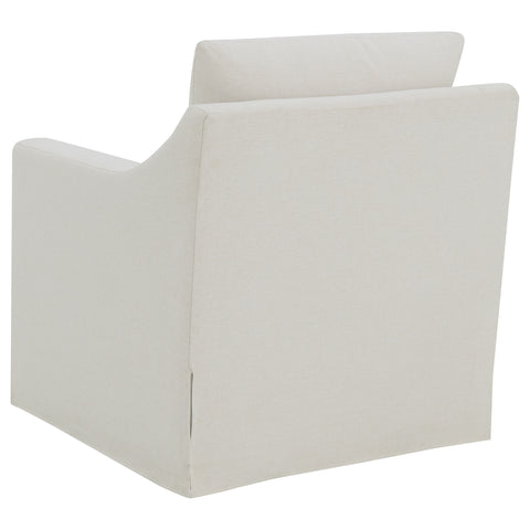 Robinsons Upholstered Sloped Arm Accent Swivel Chair Beige