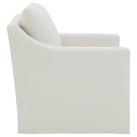 Robinsons Upholstered Sloped Arm Accent Swivel Chair Beige