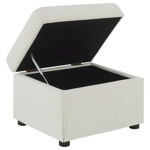 Robinsons Upholstered Hydraulic Lift Top Storage Ottoman Beige