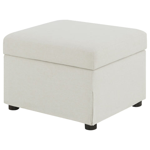 Robinsons Upholstered Hydraulic Lift Top Storage Ottoman Beige
