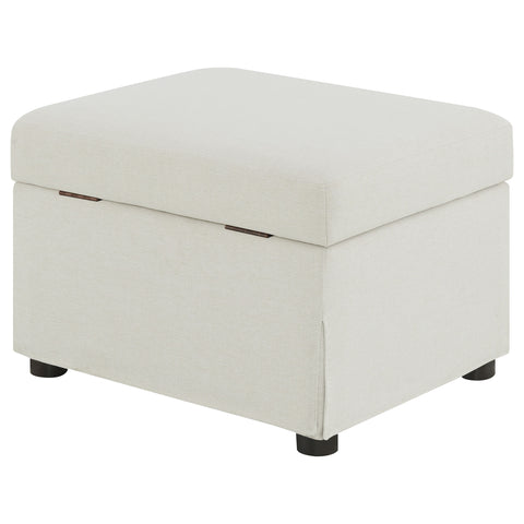 Robinsons Upholstered Hydraulic Lift Top Storage Ottoman Beige