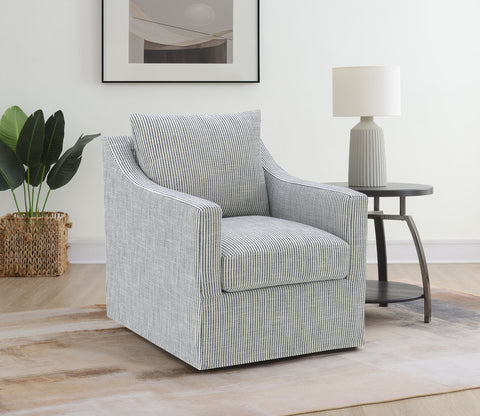 Robinsons Upholstered Sloped Arm Accent Swivel Chair Grey