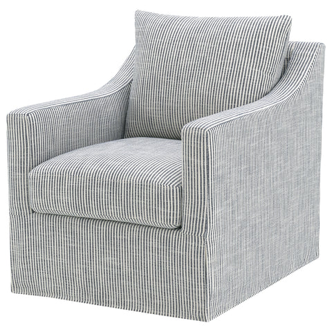 Robinsons Upholstered Sloped Arm Accent Swivel Chair Grey