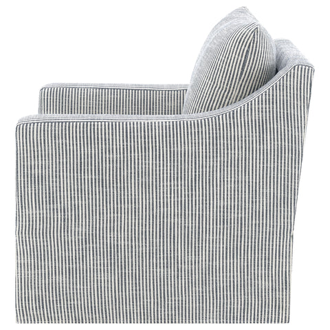 Robinsons Upholstered Sloped Arm Accent Swivel Chair Grey