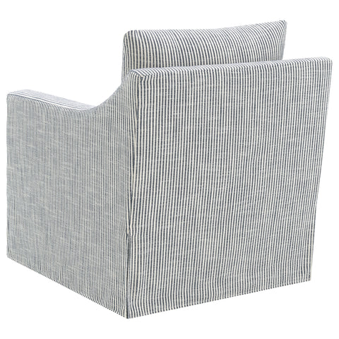 Robinsons Upholstered Sloped Arm Accent Swivel Chair Grey