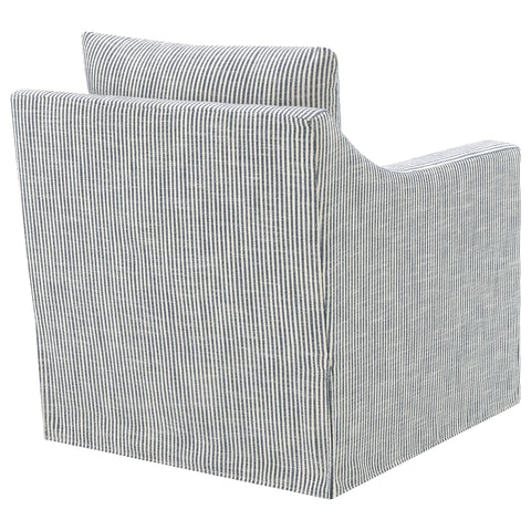 Robinsons Upholstered Sloped Arm Accent Swivel Chair Grey