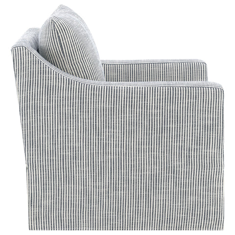 Robinsons Upholstered Sloped Arm Accent Swivel Chair Grey