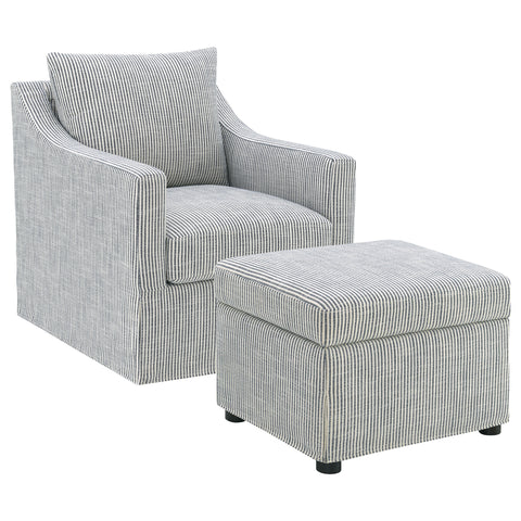Robinsons Upholstered Sloped Arm Accent Swivel Chair Grey