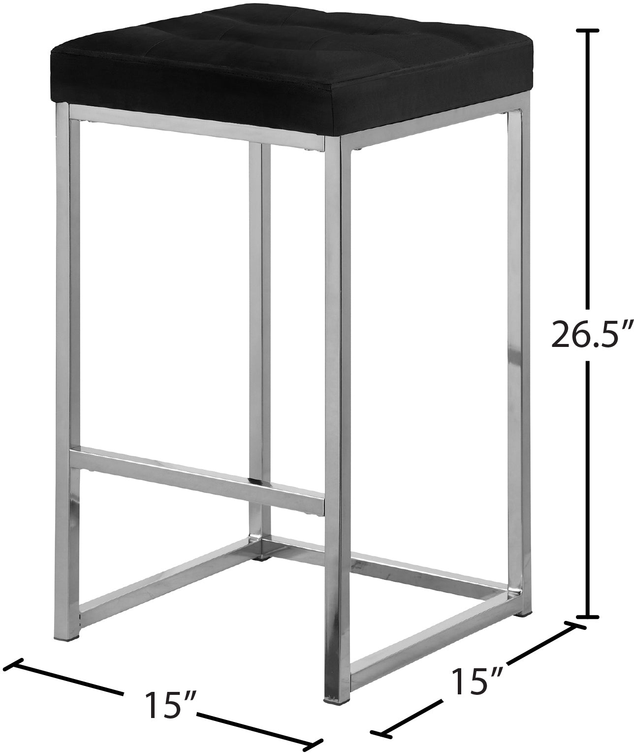 omni black velvet stool c