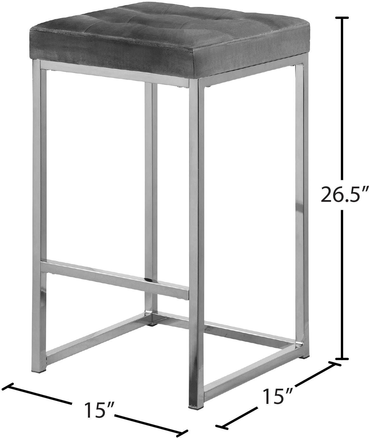 omni grey velvet stool c