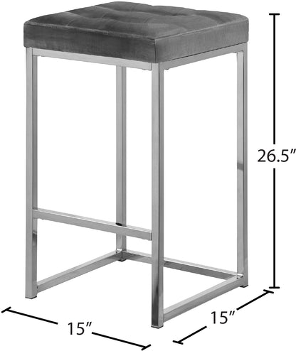 Omni Grey Velvet Stool C