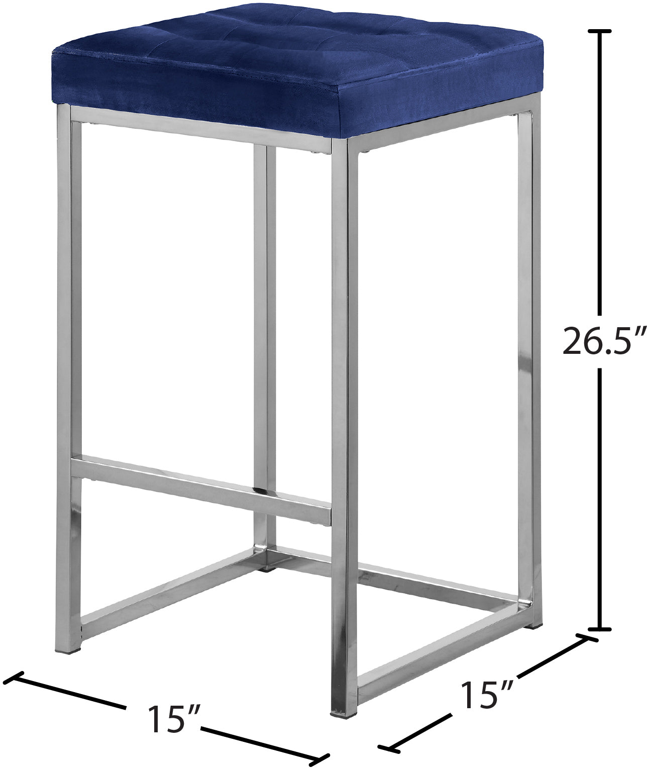 omni navy velvet stool c