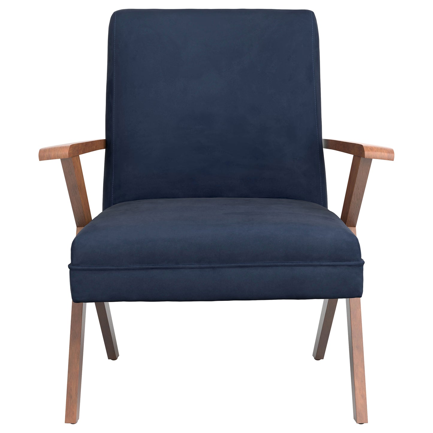 bette upholstered wood arm accent chair dark bluedark blue