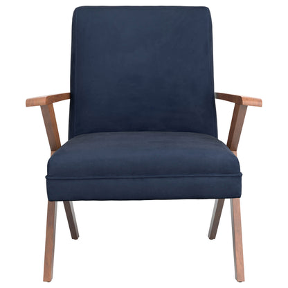 Bette Upholstered Wood Arm Accent Chair Dark BlueDark Blue