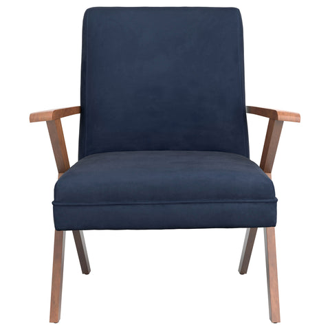 Bette Upholstered Wood Arm Accent Chair Dark BlueDark Blue