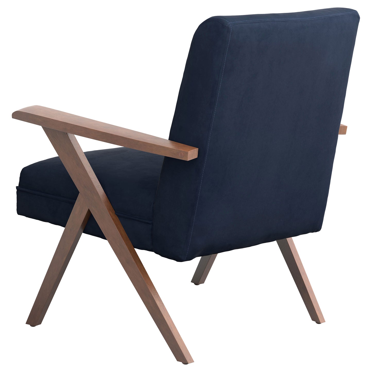 bette upholstered wood arm accent chair dark bluedark blue