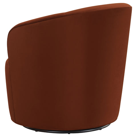 Paris Upholstered Barrel Back Swivel Chair Burnt OrangeBurnt Orange