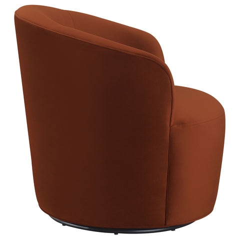 Paris Upholstered Barrel Back Swivel Chair Burnt OrangeBurnt Orange