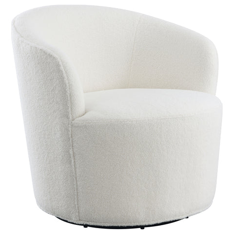 Paris Upholstered Barrel Back Swivel Chair WhiteWhite