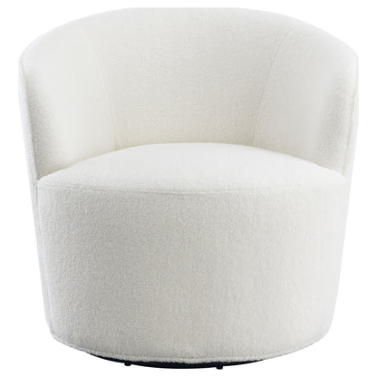 Paris Upholstered Barrel Back Swivel Chair WhiteWhite