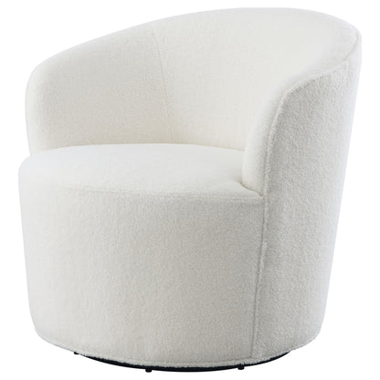 Paris Upholstered Barrel Back Swivel Chair WhiteWhite