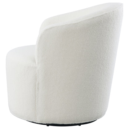 Paris Upholstered Barrel Back Swivel Chair WhiteWhite