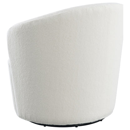 Paris Upholstered Barrel Back Swivel Chair WhiteWhite