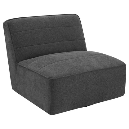 Daphne Upholstered Armless Swivel Chair Dark CharcoalDark Charcoal