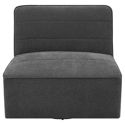 Daphne Upholstered Armless Swivel Chair Dark CharcoalDark Charcoal