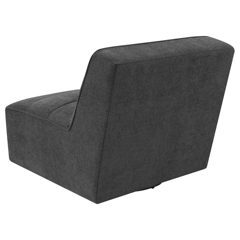 Daphne Upholstered Armless Swivel Chair Dark CharcoalDark Charcoal