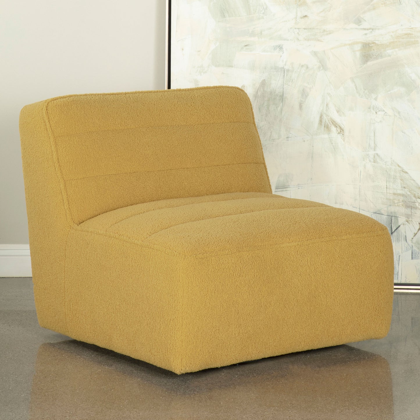 daphne upholstered armless swivel chair mustardmustard