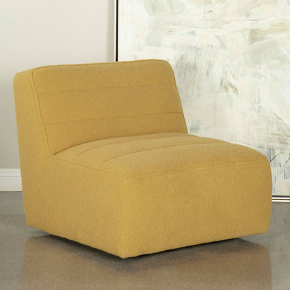 Daphne Upholstered Armless Swivel Chair MustardMustard