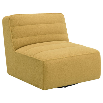 Daphne Upholstered Armless Swivel Chair MustardMustard