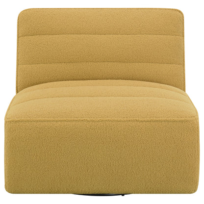 Daphne Upholstered Armless Swivel Chair MustardMustard