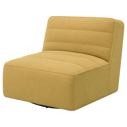 Daphne Upholstered Armless Swivel Chair MustardMustard