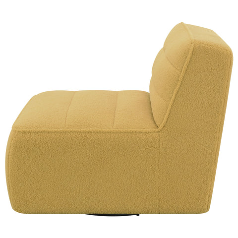 Daphne Upholstered Armless Swivel Chair MustardMustard