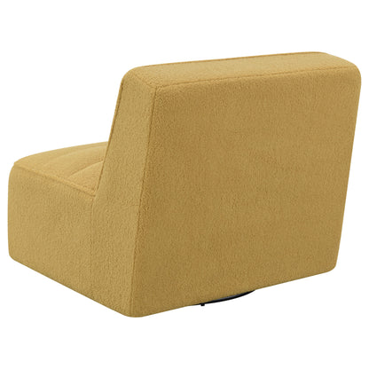 Daphne Upholstered Armless Swivel Chair MustardMustard