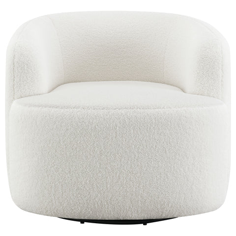 Chryses Faux Sheepskin Upholstered Swivel Chair NaturalIvory