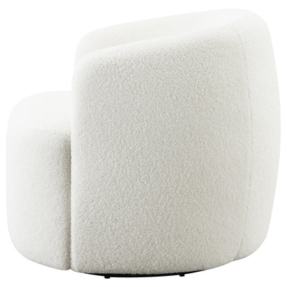 Chryses Faux Sheepskin Upholstered Swivel Chair NaturalIvory