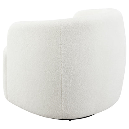 Chryses Faux Sheepskin Upholstered Swivel Chair NaturalIvory