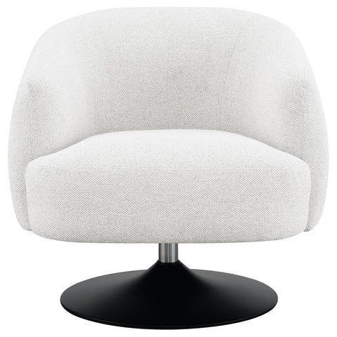 Fayette Upholstered Barrel Back Swivel Club Chair BeigeBeige