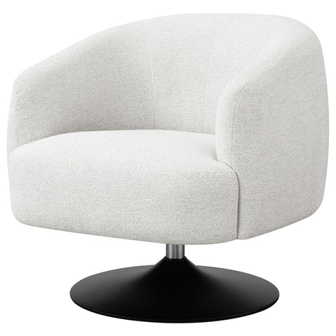 Fayette Upholstered Barrel Back Swivel Club Chair BeigeBeige
