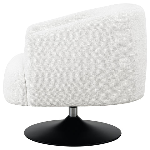 Fayette Upholstered Barrel Back Swivel Club Chair BeigeBeige