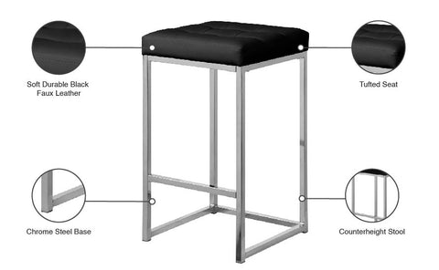 Omni Black Faux Leather Stool C