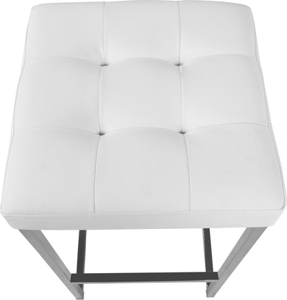 Maldives White Vegan Leather Stool